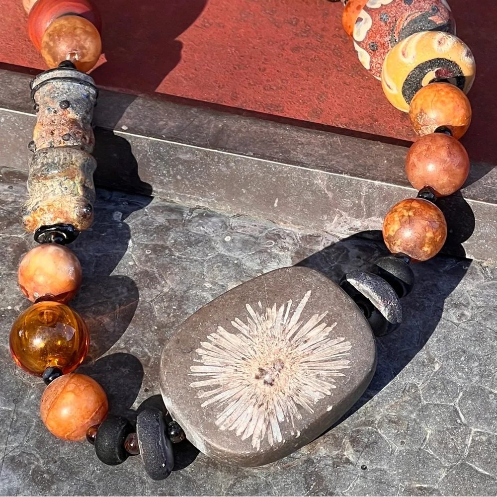 OOAK “To Travel The World” boho necklace by Susan A Ray, author/jewelry designer - Picture 1 of 16